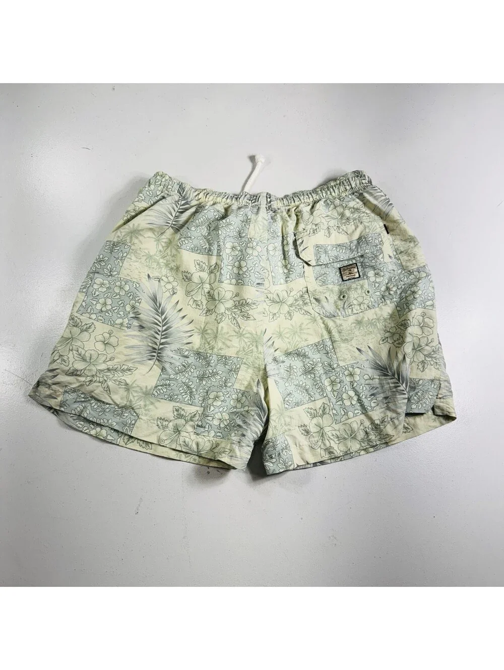 Tommy Bahama Swimming Trunks Green Floral Men’s Size Large